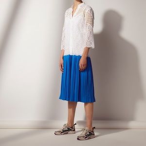 sandro Two-tone dress with pleated skirt